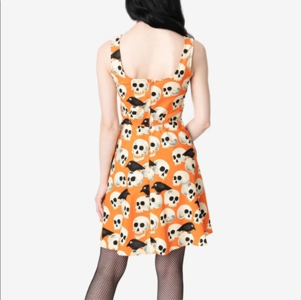 Retrolicious Skull Print Skater Dress Size L - Picture 3 of 12